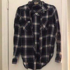 Blue and white flannel